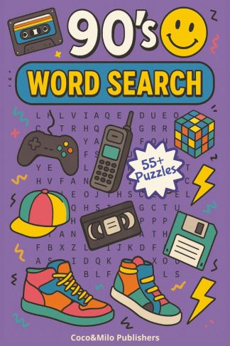 90s word search puzzle book Front